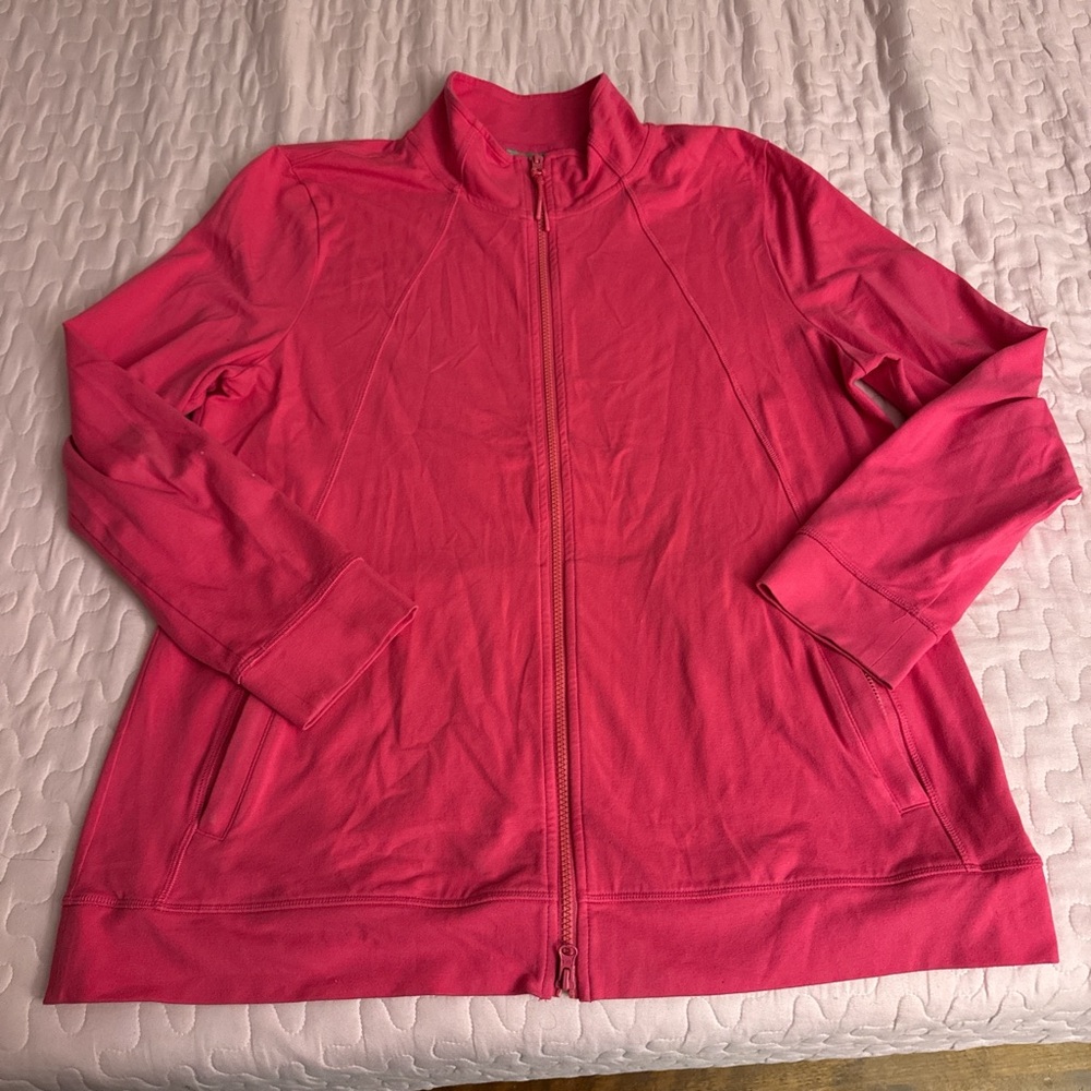 Talbots Vibrant Pink Full-Zip Jacket